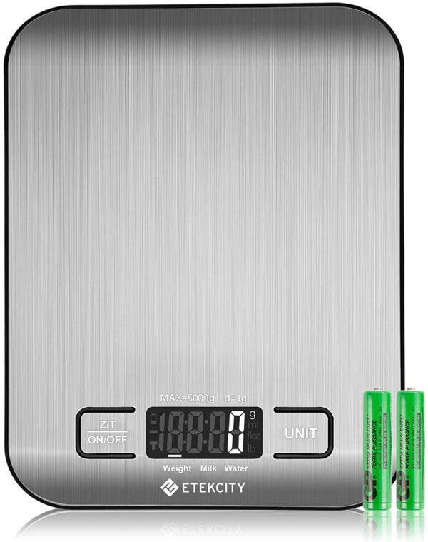 Etekcity Food Kitchen Scale, Gifts for Cooking, Baking, Meal Prep, Keto Diet and Weight Loss, Measuring in Grams and Ounces, Small, 304 Stainless Steel