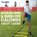 Yes4All Ultimate Agility Ladder - Agility Speed and Balance Training Ladder for All Ages with Multi Choice 8, 12, 20 Rungs - Included Carry Bag