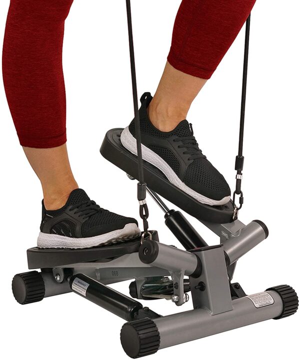 Sunny Health & Fitness Mini Stepper Stair Stepper Exercise Equipment with Resistance Bands